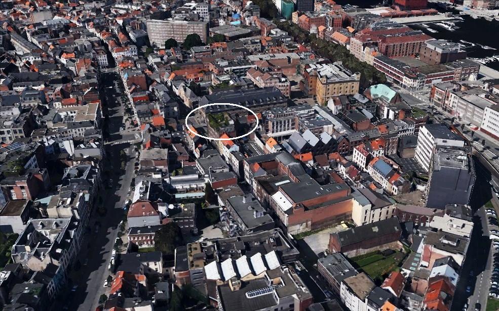 Vue aérienne du quartier à Anvers